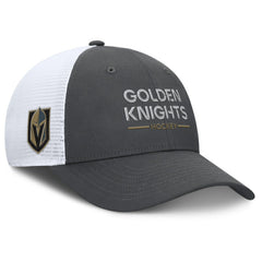 Vegas Golden Knights Fanatics Authentic Pro Rink Lockup Adjustable Trucker Hat - Gray/White Hats