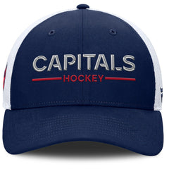 Washington Capitals Fanatics Authentic Pro Rink Lockup Adjustable Trucker Hat - Navy/White Hats
