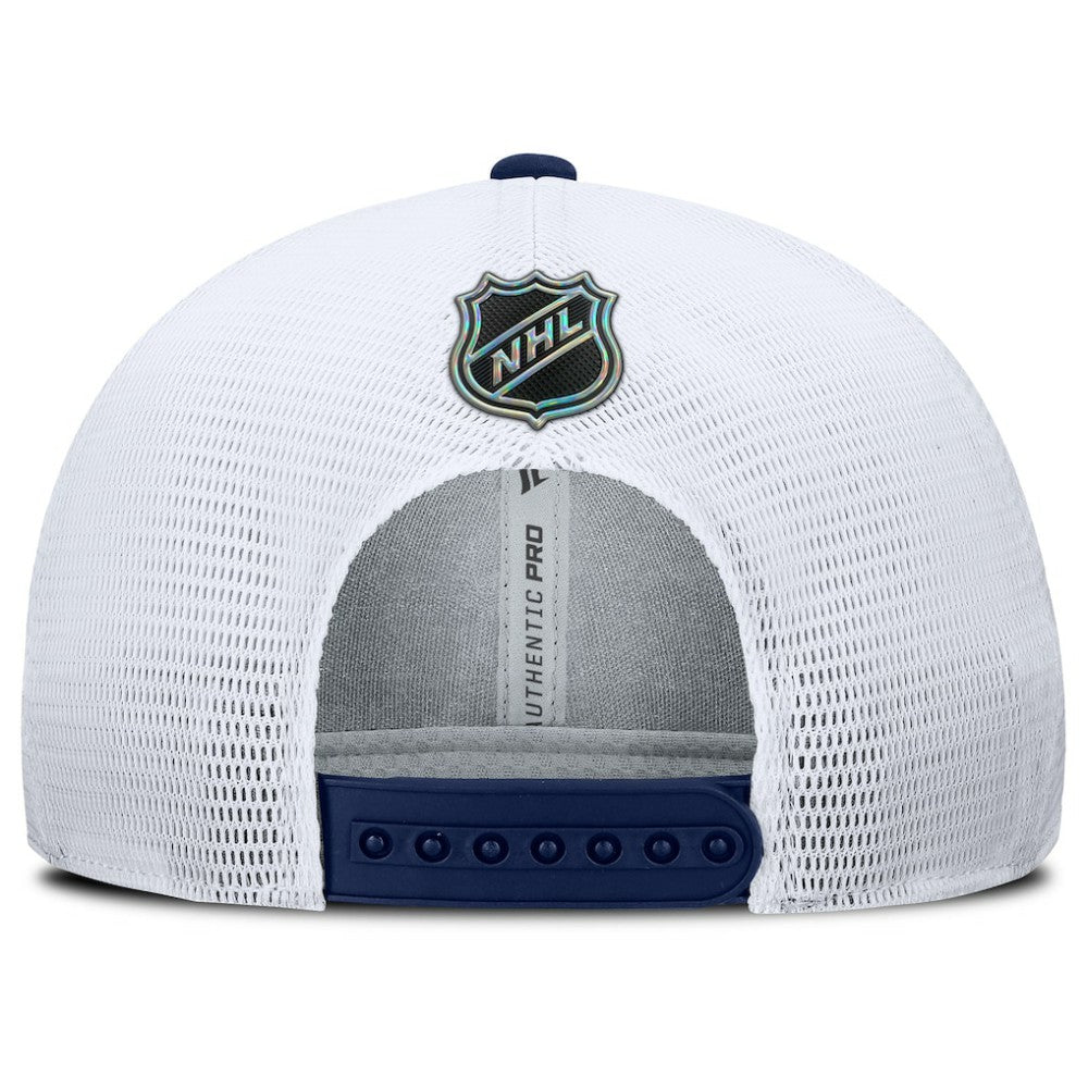 Washington Capitals Fanatics Authentic Pro Rink Lockup Adjustable Trucker Hat - Navy/White Hats