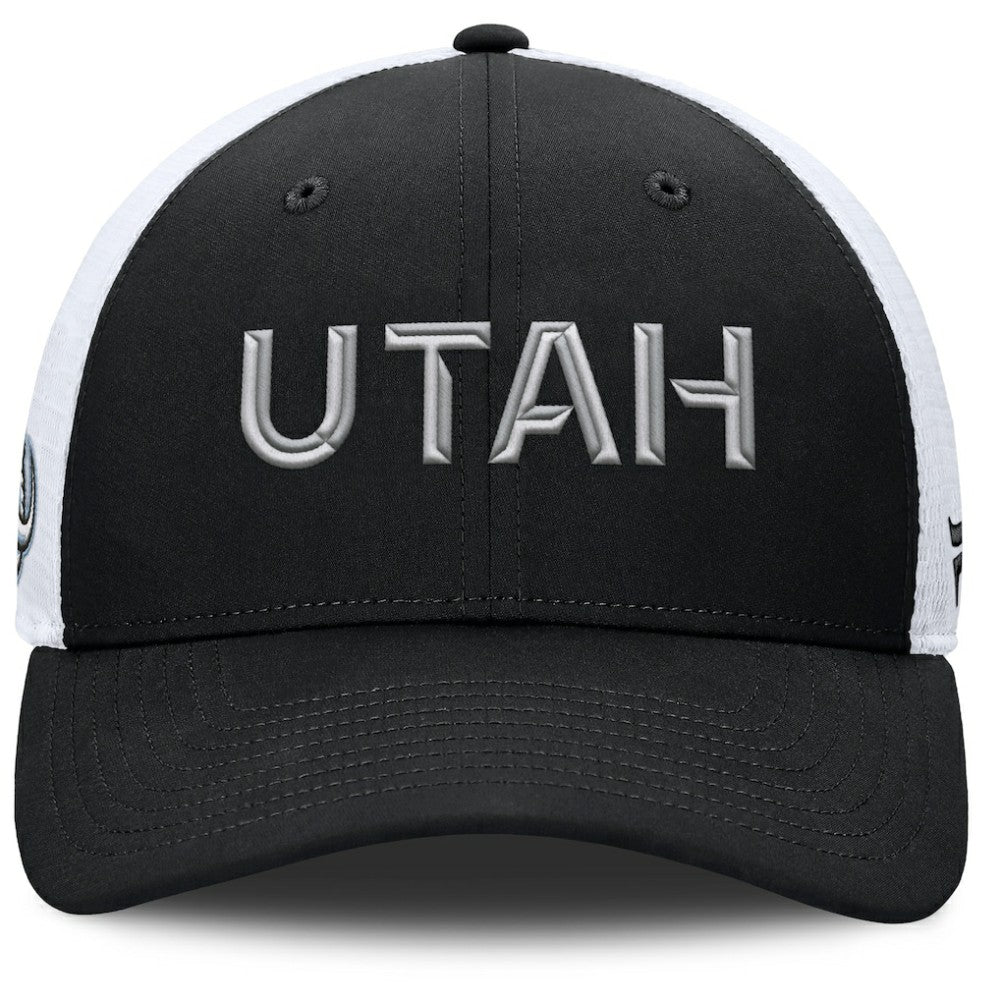 Utah Mammoth Fanatics Authentic Pro Rink Lockup Adjustable Trucker Hat - Black/White Hats