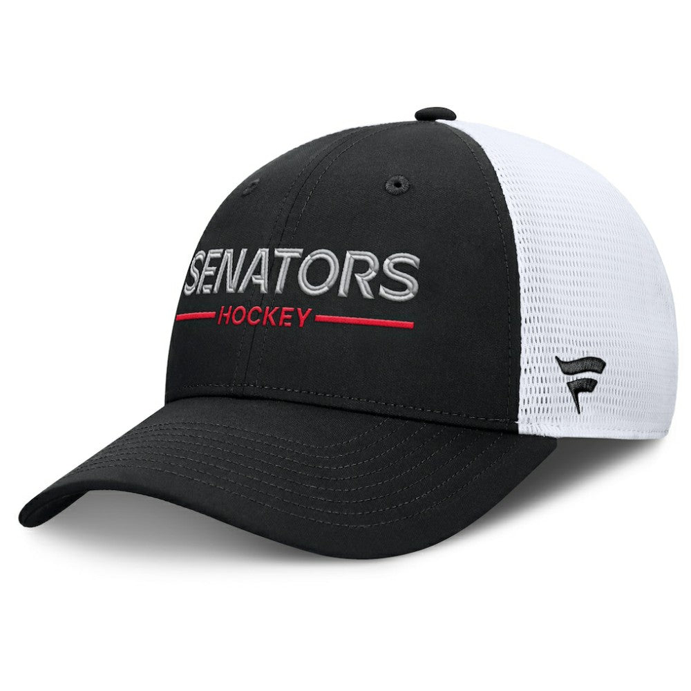 Ottawa Senators Fanatics Authentic Pro Rink Lockup Adjustable Trucker Hat - Black/White Hats