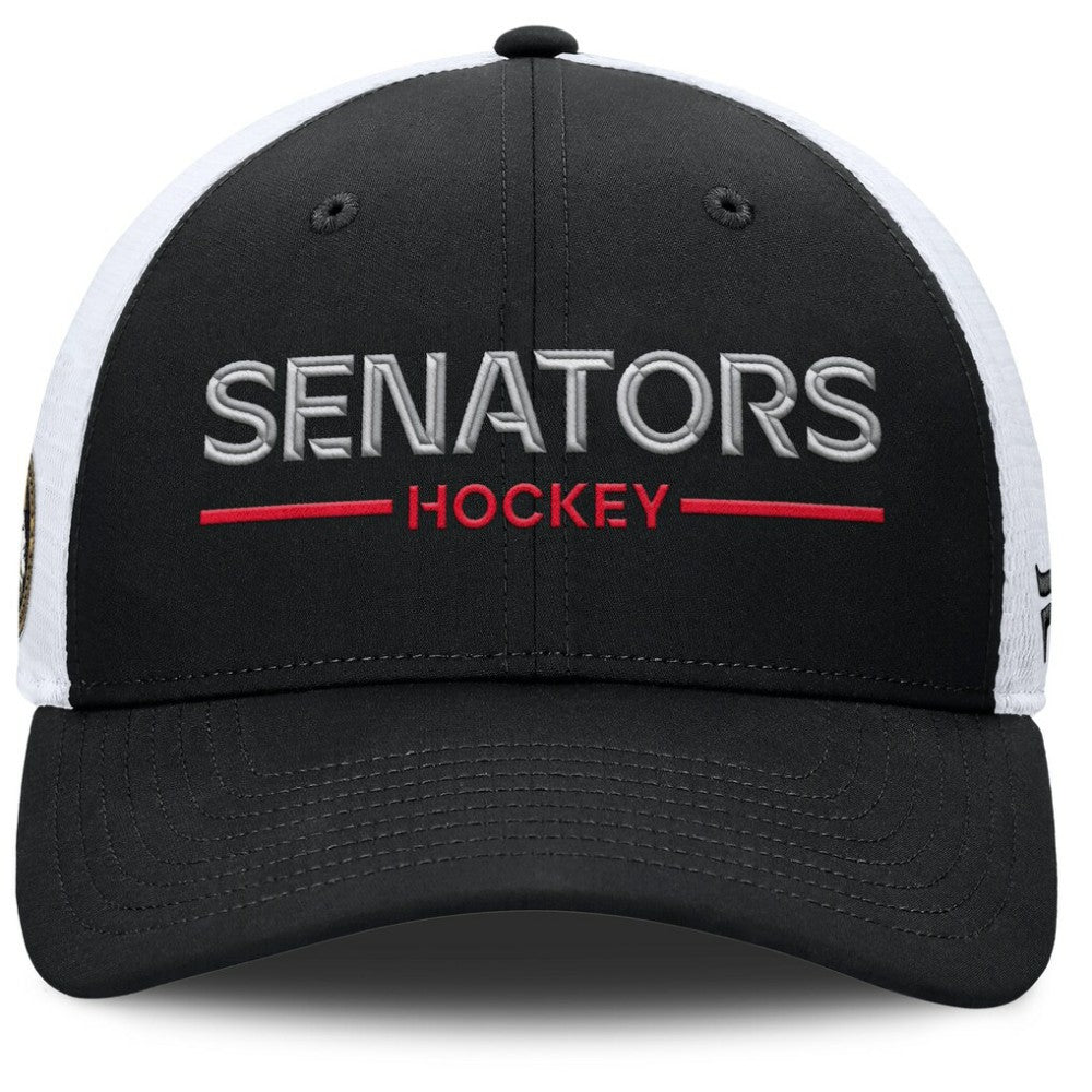Ottawa Senators Fanatics Authentic Pro Rink Lockup Adjustable Trucker Hat - Black/White Hats