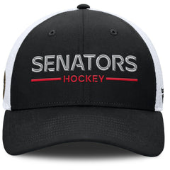 Ottawa Senators Fanatics Authentic Pro Rink Lockup Adjustable Trucker Hat - Black/White Hats