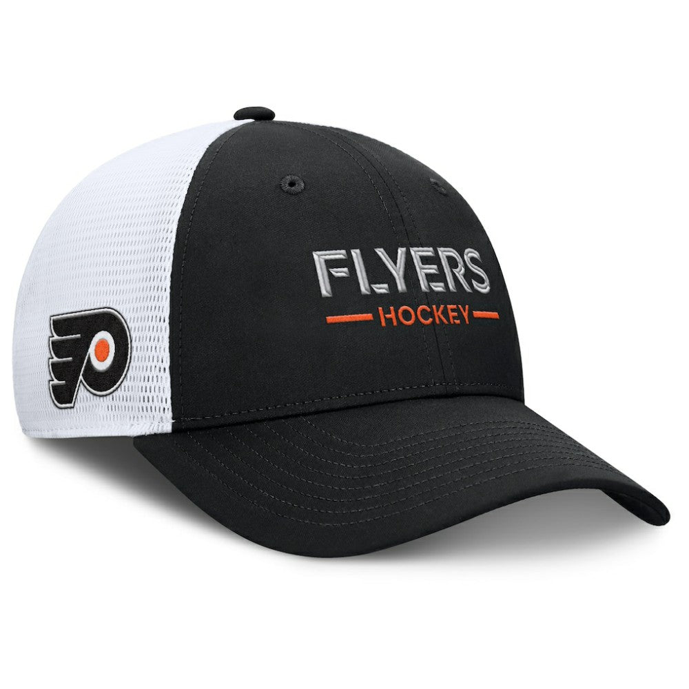 Philadelphia Flyers Fanatics Authentic Pro Rink Lockup Adjustable Trucker Hat - Black/White Hats