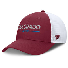 Colorado Avalanche Fanatics Authentic Pro Rink Lockup Adjustable Trucker Hat - Burgundy/White Hats
