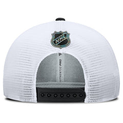 Los Angeles Kings Fanatics Authentic Pro Rink Lockup Adjustable Trucker Hat - Black/White Hats