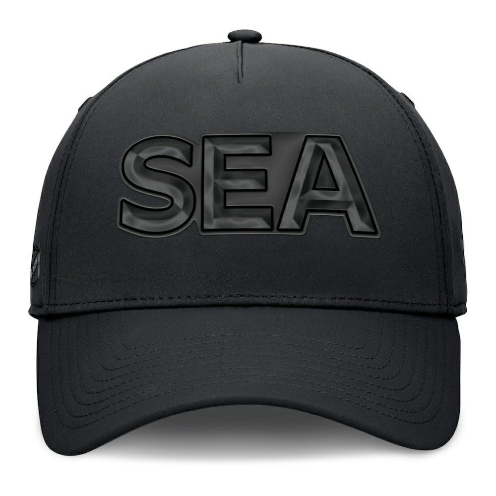 Seattle Kraken Fanatics Authentic Pro Road Team Code Flex Hat - Black Hats