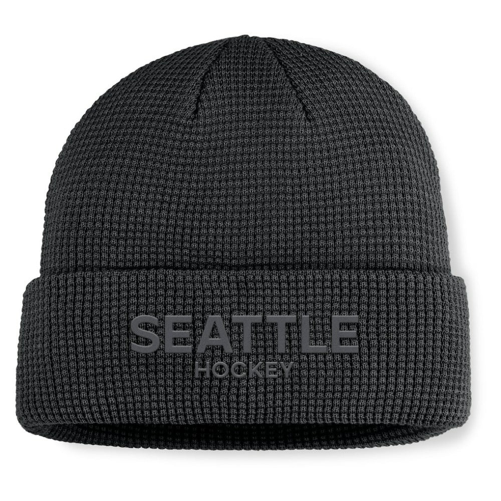 Seattle Kraken Fanatics Authentic Pro Road Cuffed Knit Hat - Black Hats