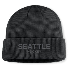Seattle Kraken Fanatics Authentic Pro Road Cuffed Knit Hat - Black Hats