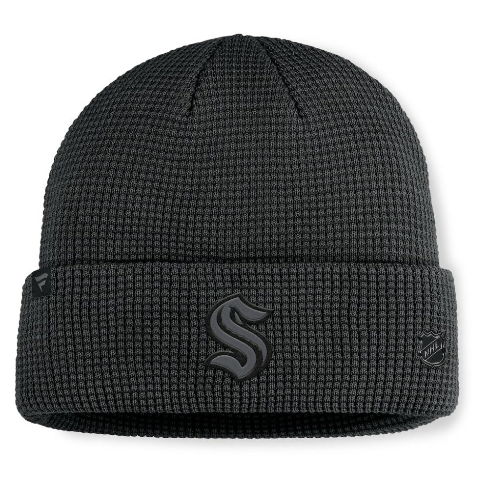 Seattle Kraken Fanatics Authentic Pro Road Cuffed Knit Hat - Black Hats