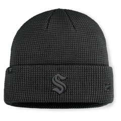 Seattle Kraken Fanatics Authentic Pro Road Cuffed Knit Hat - Black Hats