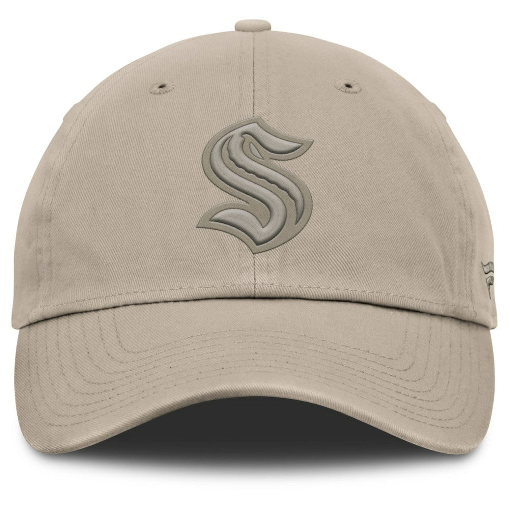 Seattle Kraken Fanatics Authentic Pro Road Adjustable Hat - Tan Hats