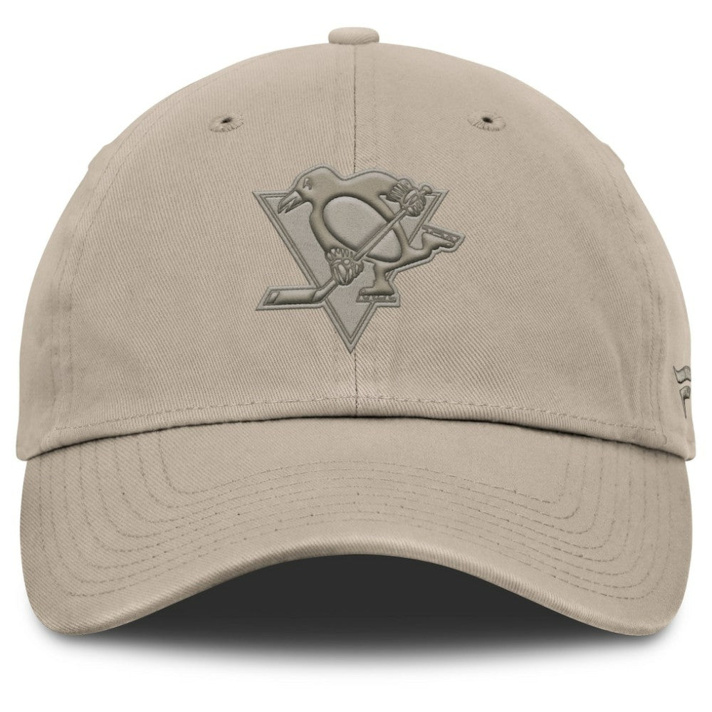 Pittsburgh Penguins Fanatics Authentic Pro Road Adjustable Hat - Tan Hats