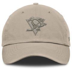 Pittsburgh Penguins Fanatics Authentic Pro Road Adjustable Hat - Tan Hats