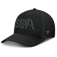 Seattle Kraken Fanatics Authentic Pro Road Team Code Trucker Adjustable Hat - Black Hats