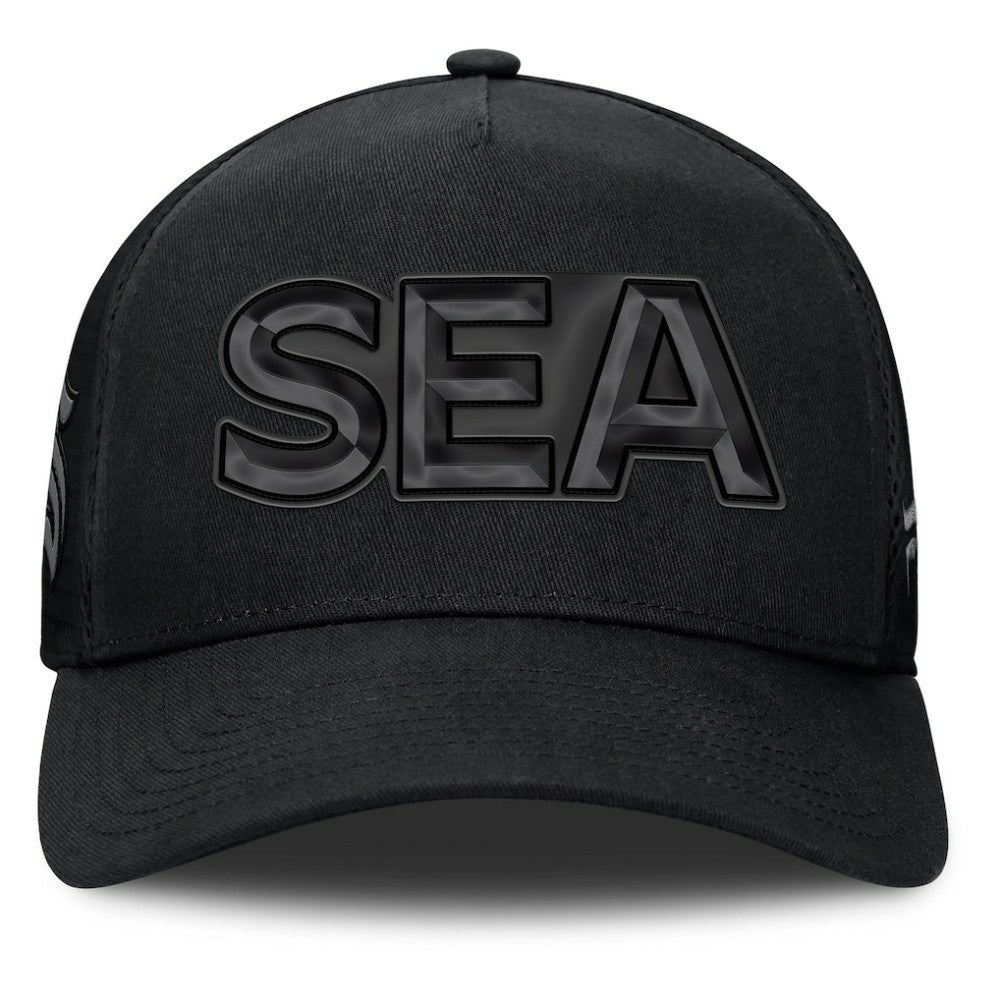 Seattle Kraken Fanatics Authentic Pro Road Team Code Trucker Adjustable Hat - Black Hats