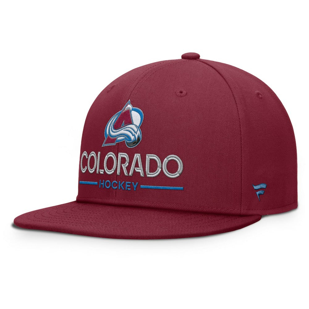 Colorado Avalanche Fanatics Authentic Pro Rink Lockup Snapback Hat - Burgundy Hats