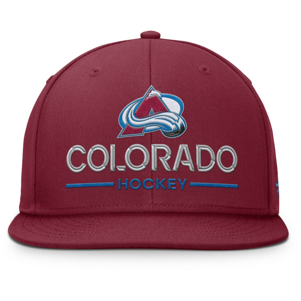 Colorado Avalanche Fanatics Authentic Pro Rink Lockup Snapback Hat - Burgundy Hats