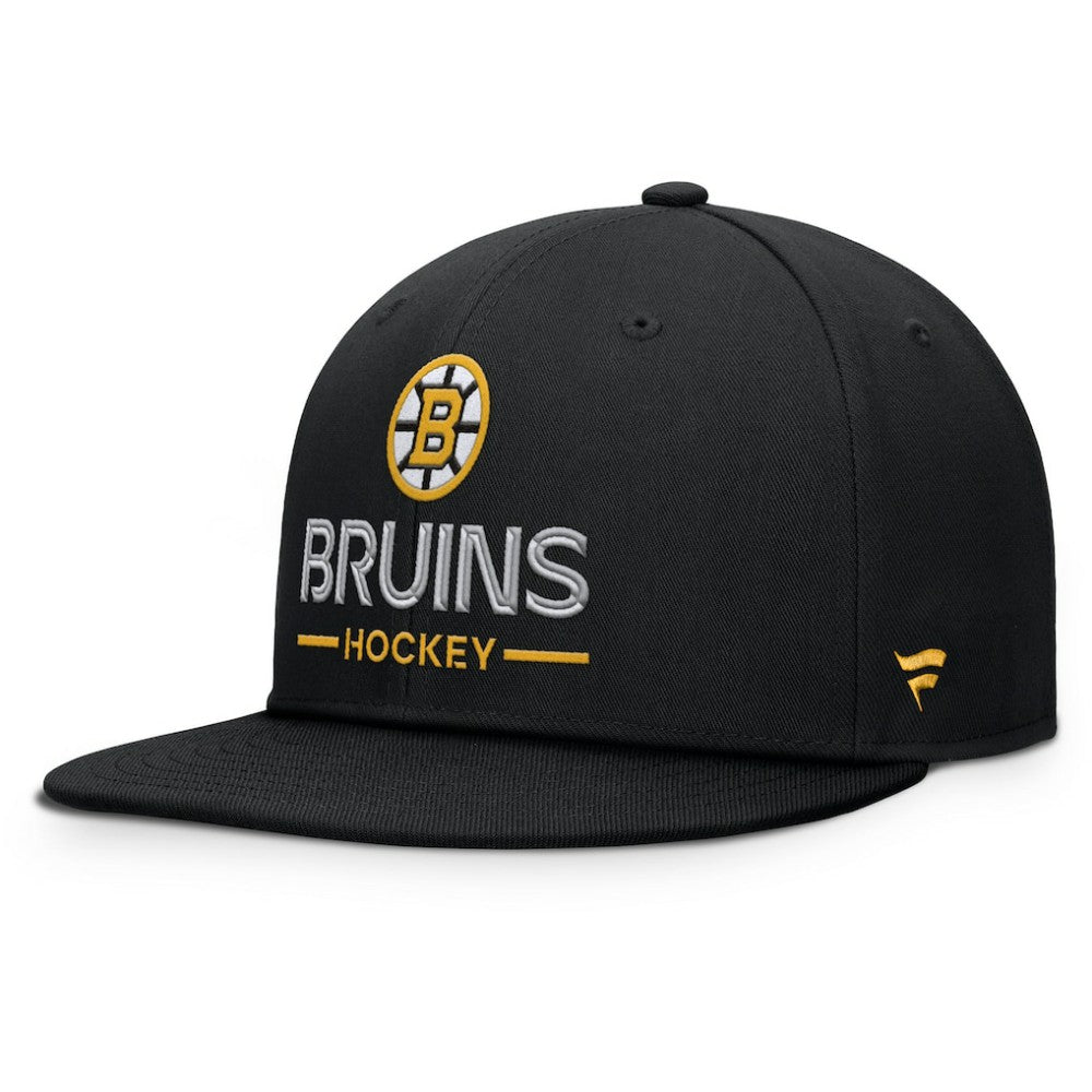 Boston Bruins Fanatics Authentic Pro Rink Lockup Snapback Hat - Black Hats