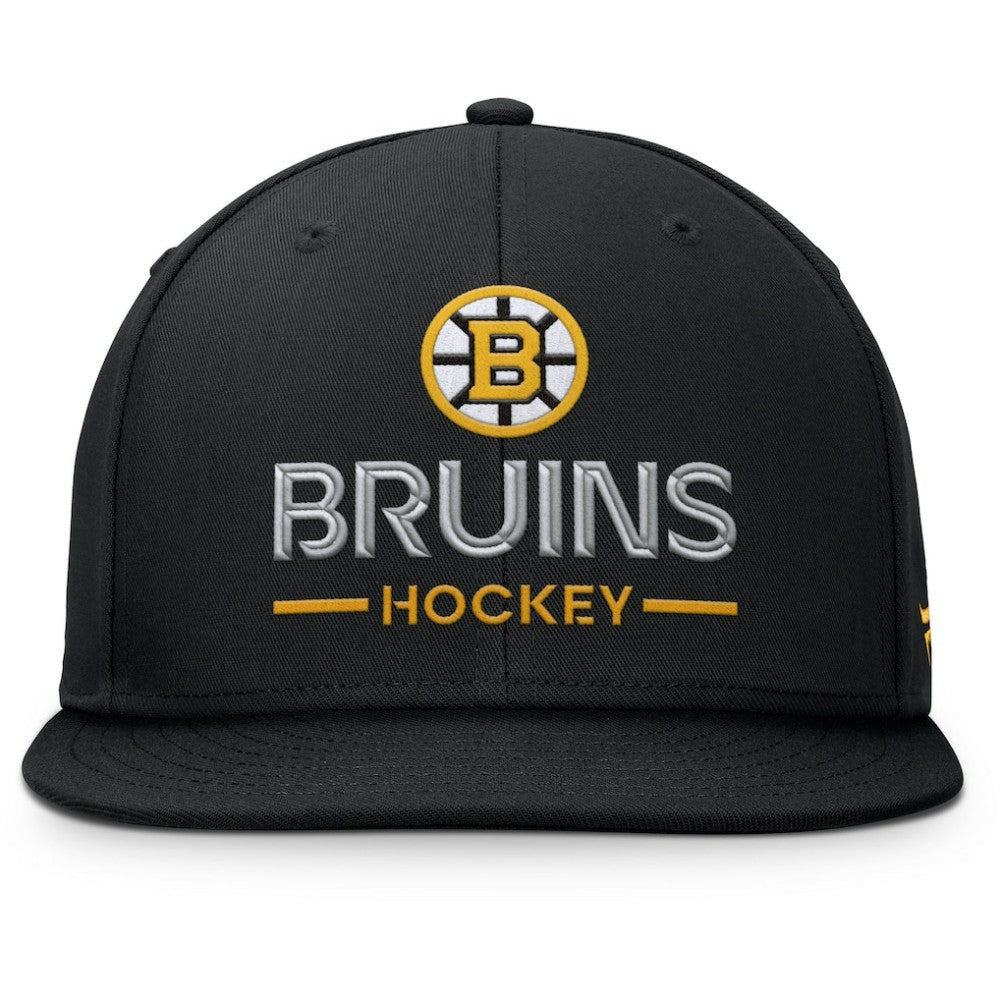 Boston Bruins Fanatics Authentic Pro Rink Lockup Snapback Hat - Black Hats