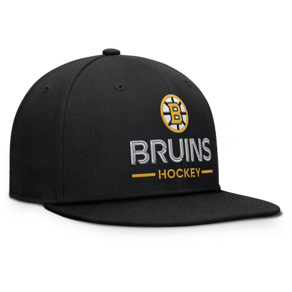 Boston Bruins Fanatics Authentic Pro Rink Lockup Snapback Hat - Black Hats
