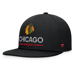 Chicago Blackhawks Fanatics Authentic Pro Rink Lockup Snapback Hat - Black Hats