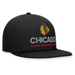 Chicago Blackhawks Fanatics Authentic Pro Rink Lockup Snapback Hat - Black Hats