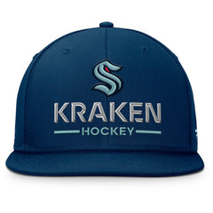 Seattle Kraken Fanatics Authentic Pro Rink Lockup Snapback Hat - Deep Sea Blue Hats