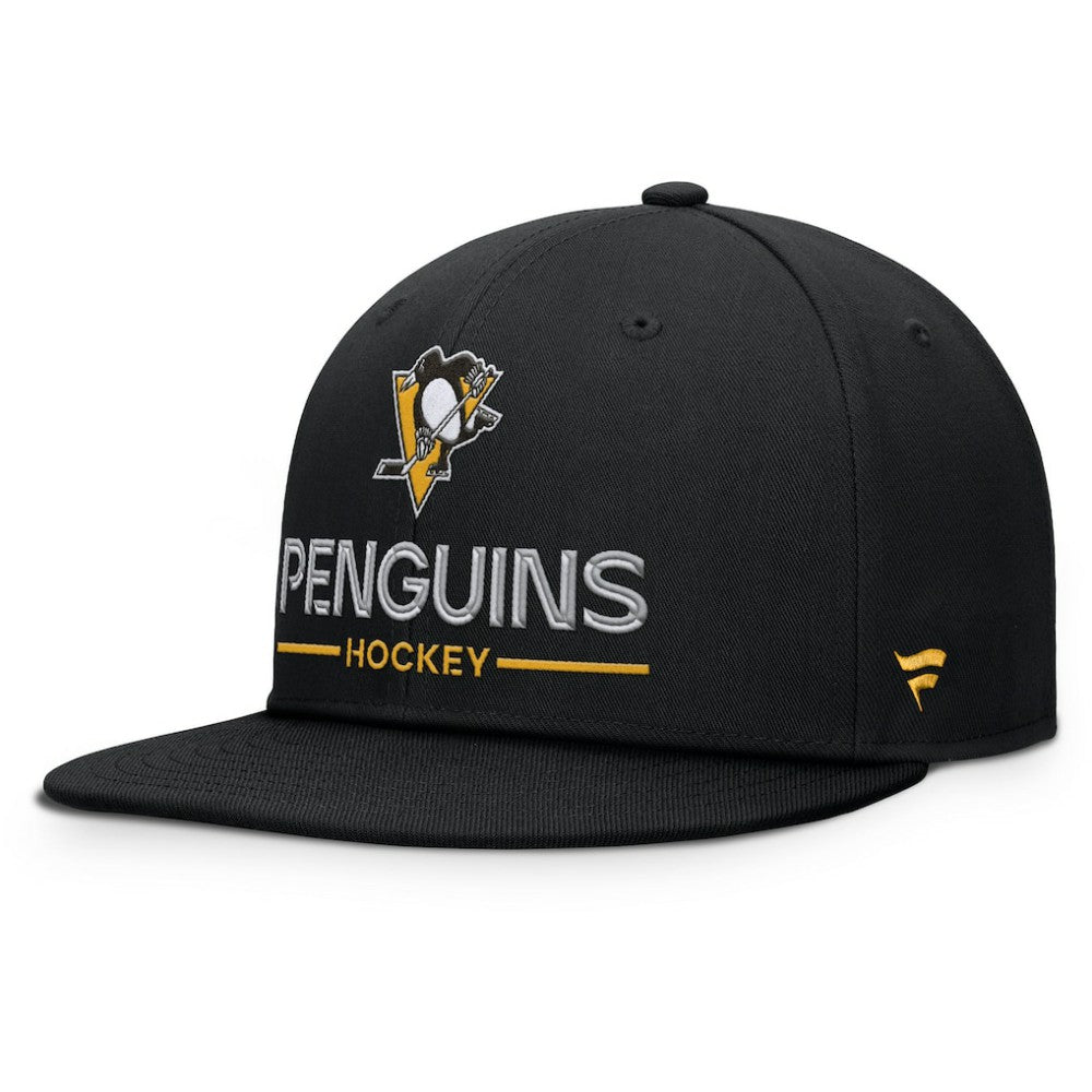 Pittsburgh Penguins Fanatics Authentic Pro Rink Lockup Snapback Hat - Black Hats