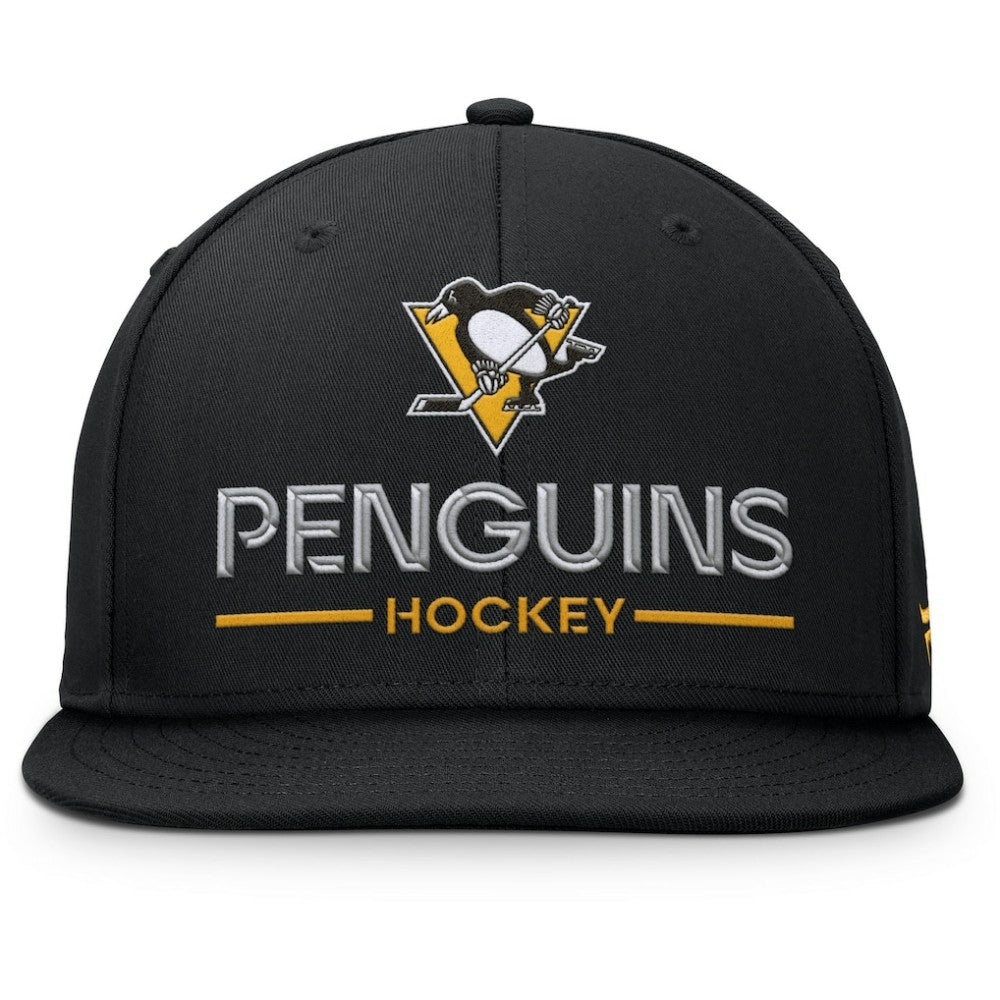 Pittsburgh Penguins Fanatics Authentic Pro Rink Lockup Snapback Hat - Black Hats