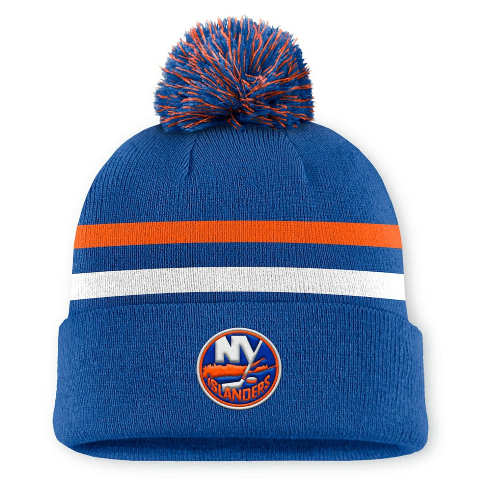 New York Islanders Fanatics Authentic Pro Rink Cuffed Knit Hat with Pom - Royal Hats