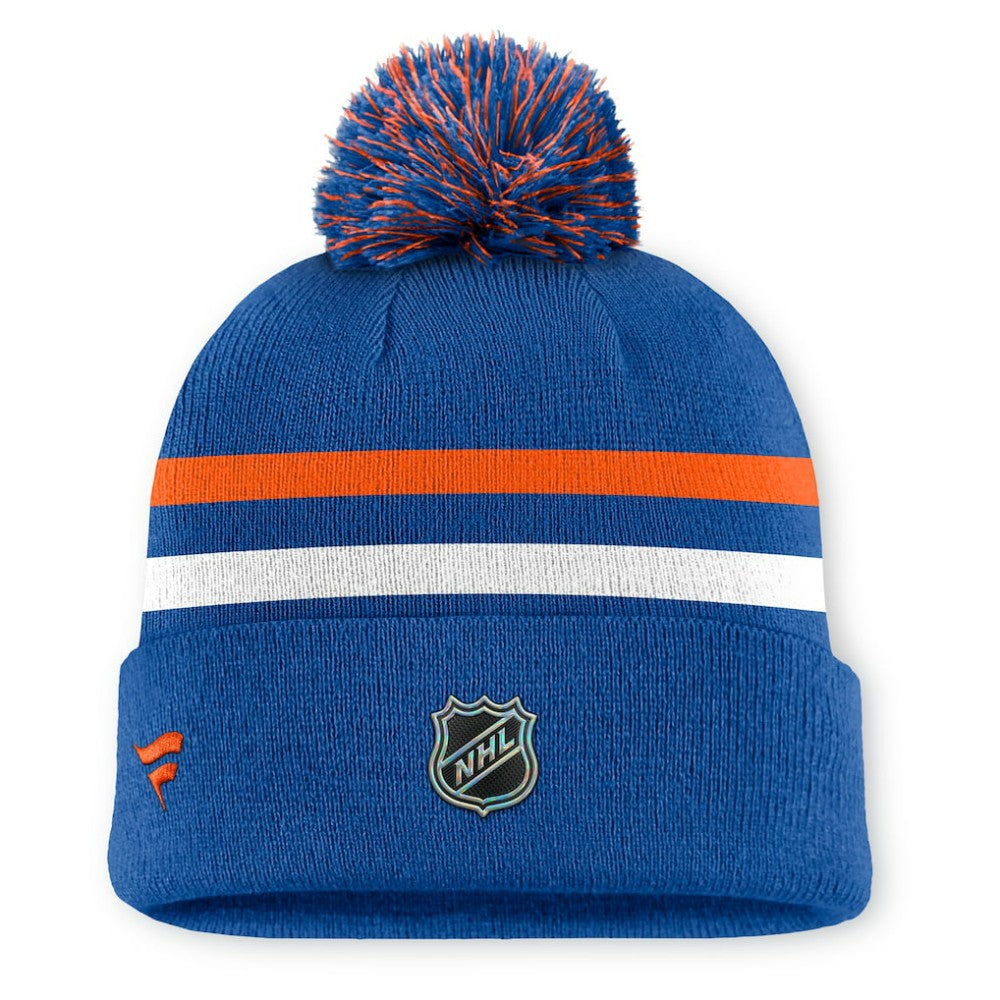 New York Islanders Fanatics Authentic Pro Rink Cuffed Knit Hat with Pom - Royal Hats