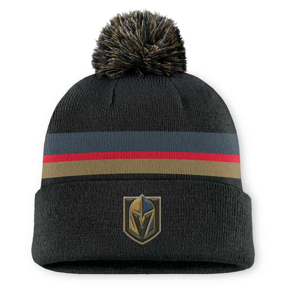 Vegas Golden Knights Fanatics Authentic Pro Rink Cuffed Knit Hat with Pom - Charcoal Hats