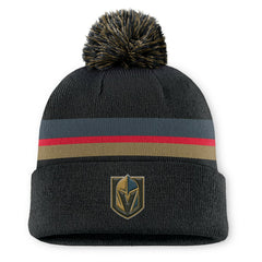 Vegas Golden Knights Fanatics Authentic Pro Rink Cuffed Knit Hat with Pom - Charcoal Hats