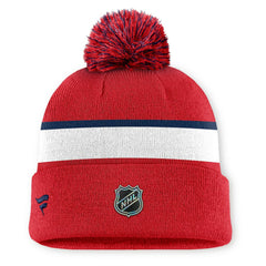 Washington Capitals Fanatics Authentic Pro Rink Cuffed Knit Hat with Pom - Red Hats