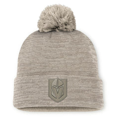 Vegas Golden Knights Fanatics Authentic Pro Road Cuffed Knit Hat with Pom - Tan Hats