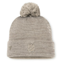 Vegas Golden Knights Fanatics Authentic Pro Road Cuffed Knit Hat with Pom - Tan Hats
