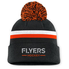 Philadelphia Flyers Fanatics Women's Authentic Pro Rink Cuffed Knit Hat with Pom - Black Hats