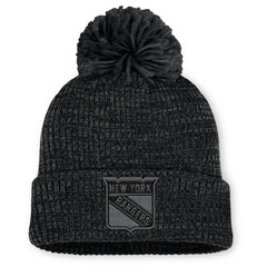 New York Rangers Fanatics Women's Authentic Pro Road Cuffed Knit Hat with Pom - Black Hats