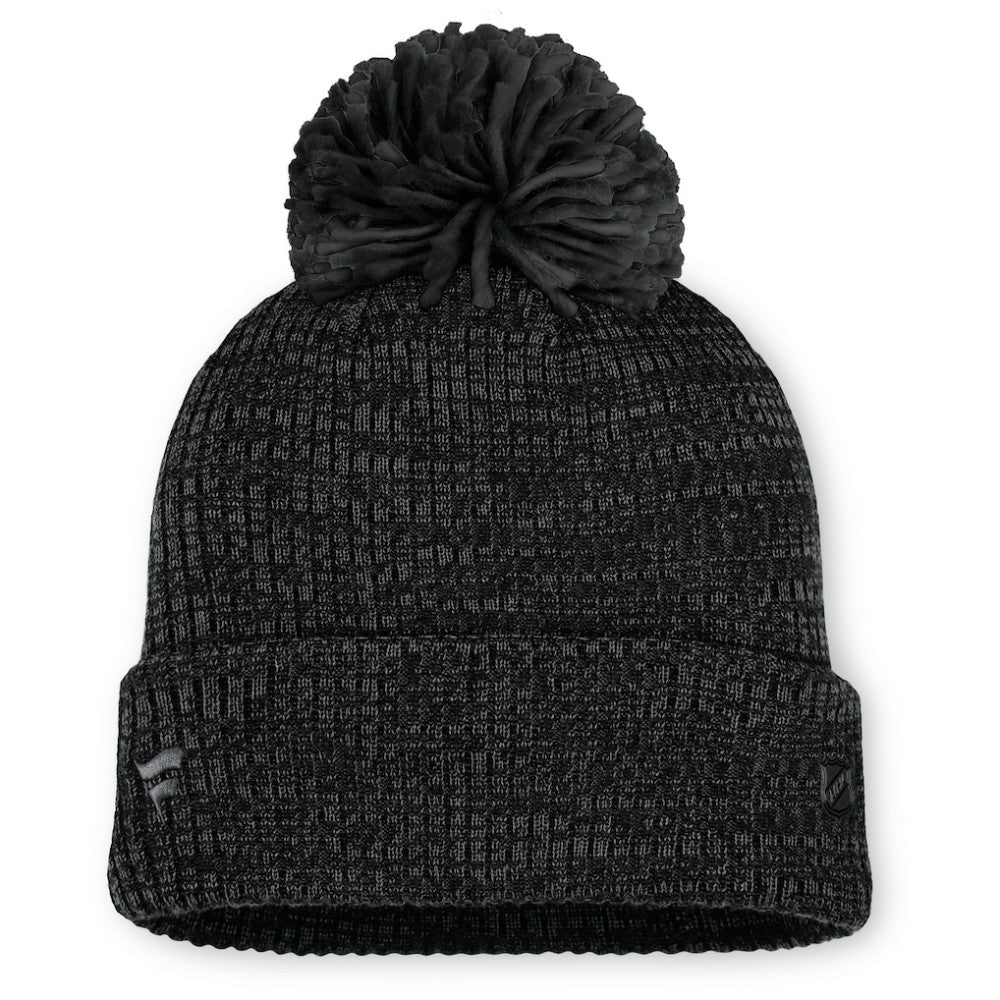 Vegas Golden Knights Fanatics Women's Authentic Pro Road Cuffed Knit Hat with Pom - Black Hats