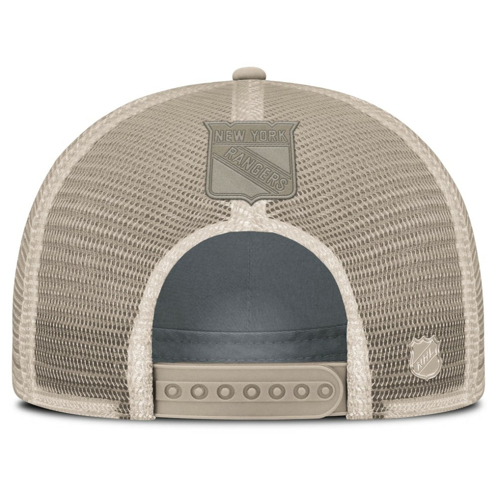 New York Rangers Fanatics Women's Authentic Pro Road Trucker Adjustable Hat - Tan Hats