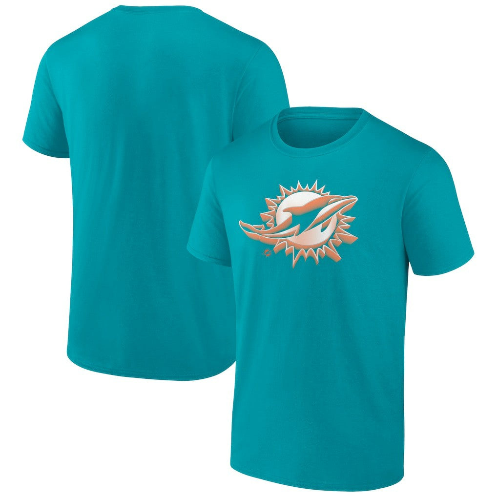 Miami Dolphins Chrome Dimension T-Shirt - Aqua discount