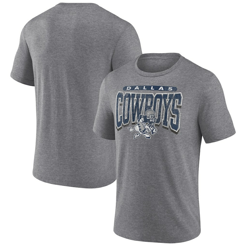 Dallas Cowboys Warped Block Tri-Blend T-Shirt - Heather Gray sale