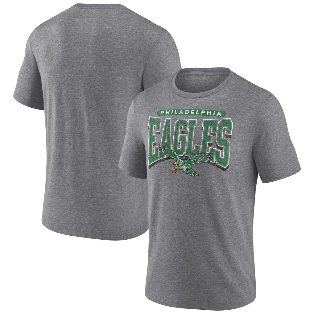 Philadelphia Eagles Warped Block Tri-Blend T-Shirt - Heather Gray cheap