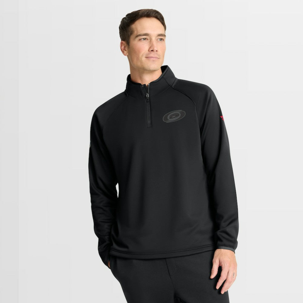 Carolina Hurricanes Fanatics Authentic Pro Tonal Rink Raglan Quarter-Zip Pullover - Black Pullover