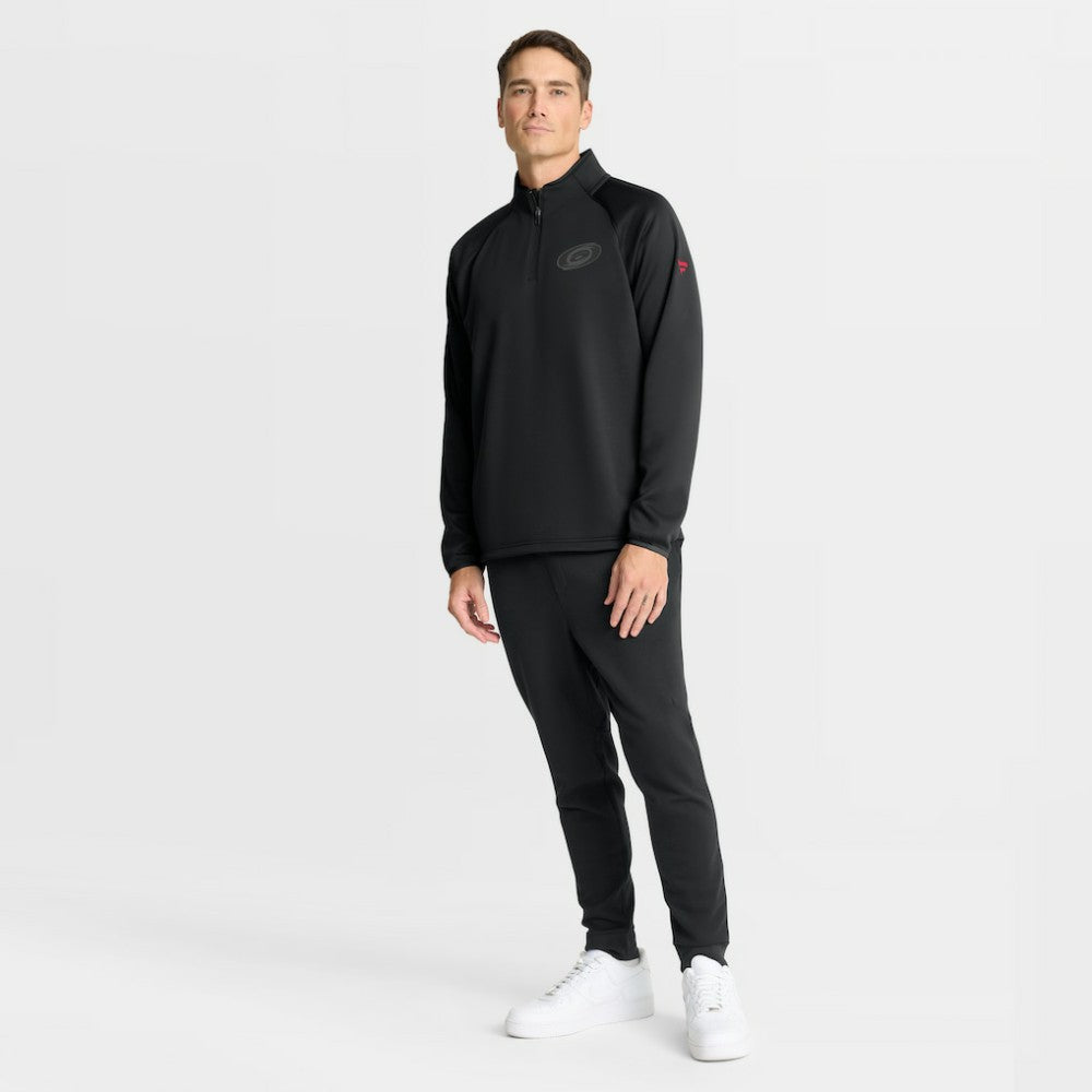 Carolina Hurricanes Fanatics Authentic Pro Tonal Rink Raglan Quarter-Zip Pullover - Black Pullover