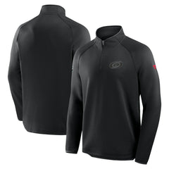 Carolina Hurricanes Fanatics Authentic Pro Tonal Rink Raglan Quarter-Zip Pullover - Black Pullover