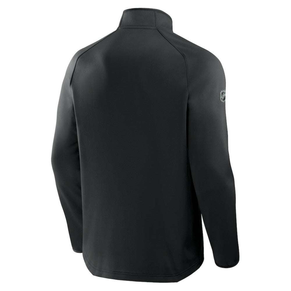 Carolina Hurricanes Fanatics Authentic Pro Tonal Rink Raglan Quarter-Zip Pullover - Black Pullover
