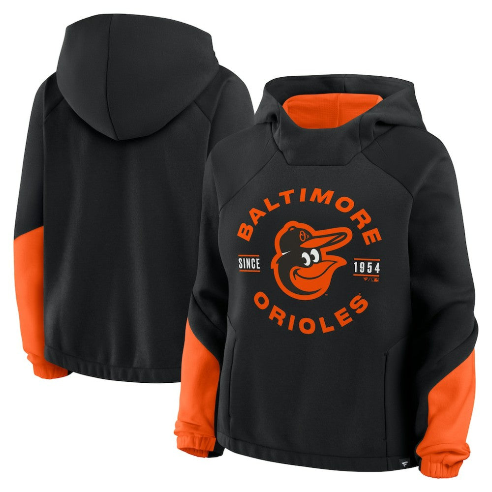 Baltimore Orioles Women's Oversized Time to Win Pullover Hoodie Black