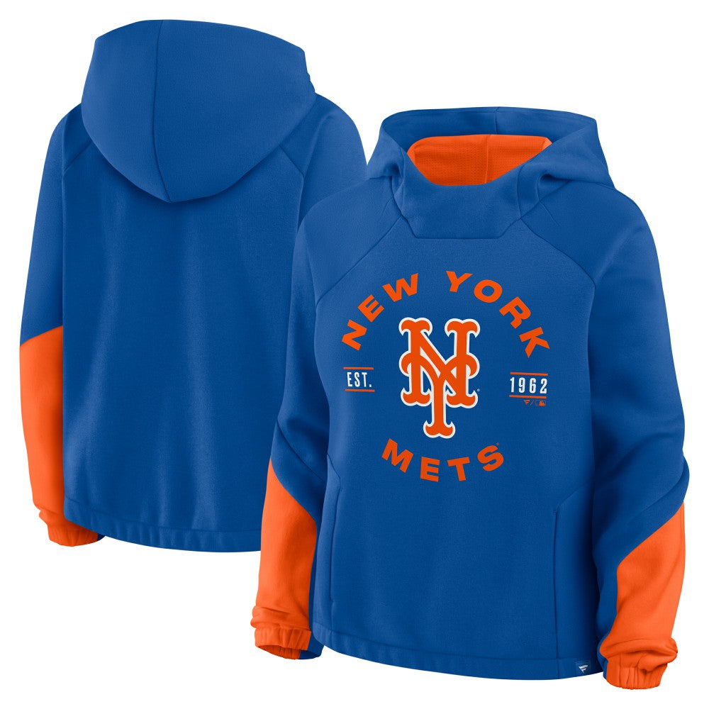 New York Mets Women's Oversized Time to Win Pullover Hoodie Royal